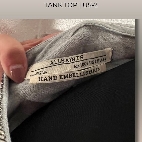 AllSaints Minimalist Tank | US 2 | Never Worn - Picture 4 of 4